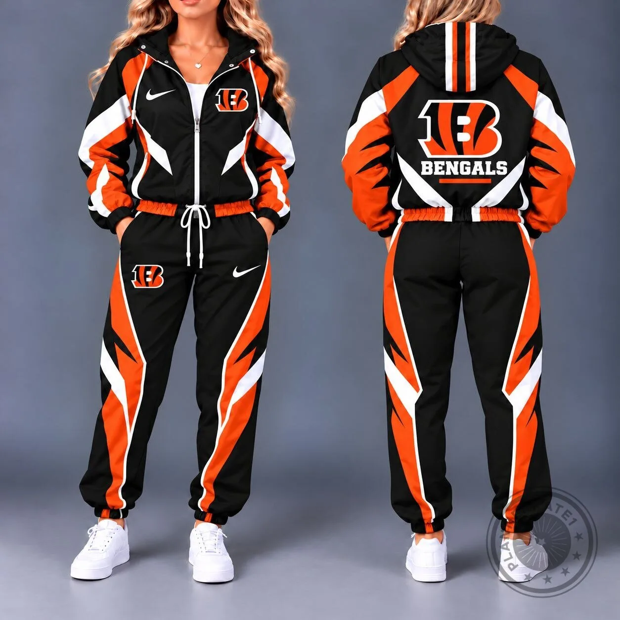 Cincinnati Bengals Black and Orange NFL Team Pride Waterproof Polyester Tracksuit Set
