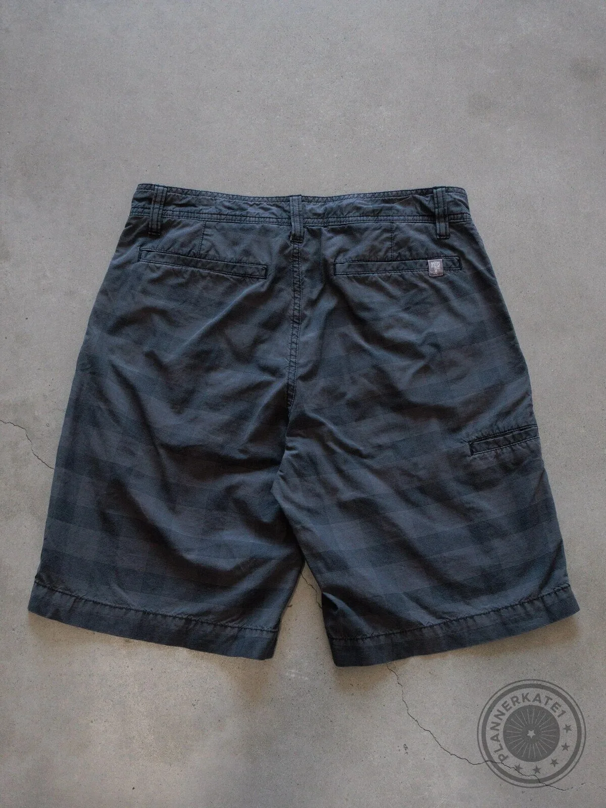 Men's Vintage Black Plaid Casual Cotton Blend Shorts with Pockets 7 Men