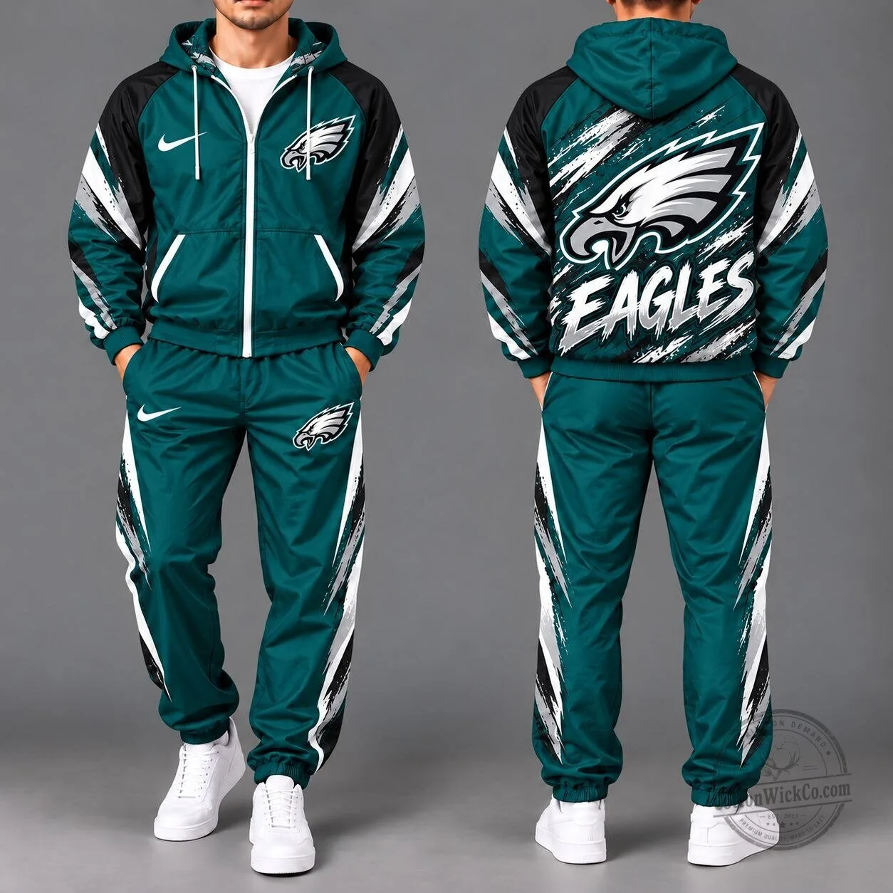 Philadelphia Eagles National Football League Team Logo Full-Zip Hoodie and Joggers Set