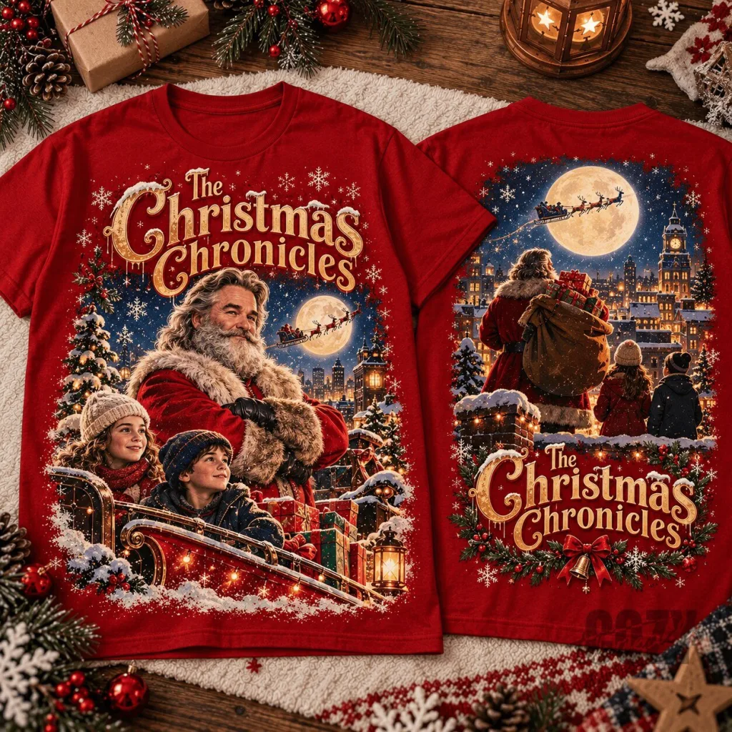 The Christmas Chronicles Santa Claus and Kids Magical Winter Scene T-Shirt The Christmas Chronicles Santa Claus and Kids Magical Winter Scene T-Shirt