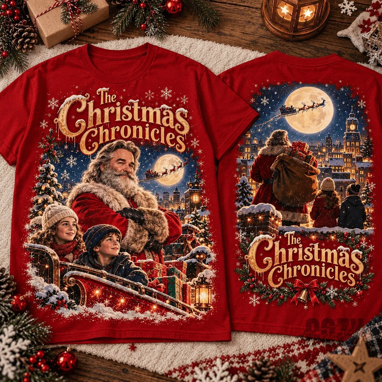 The Christmas Chronicles Santa Claus and Kids Magical Winter Scene T-Shirt