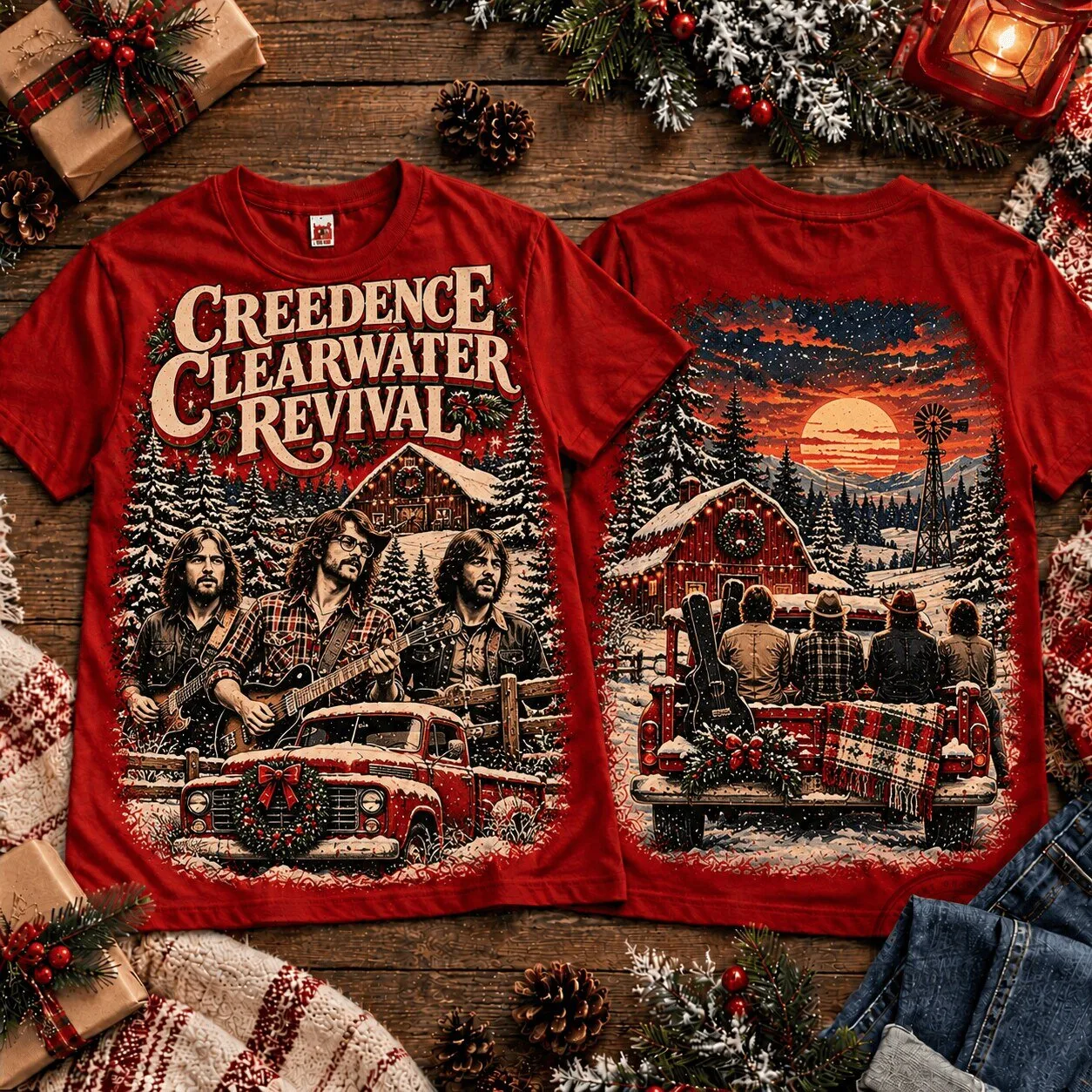 Creedence Clearwater Revival Christmas Winter Wonderland Graphic T-Shirt