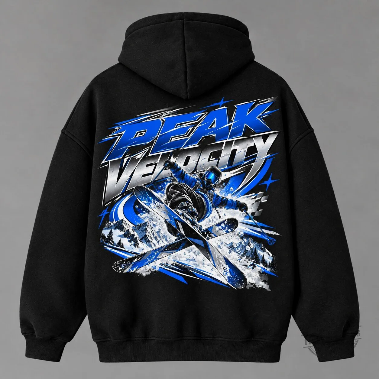 Peak Velocity Skiing Winter Sports Graphic Black Hoodie for Men 1 Peak Velocity Skiing Winter Sports Graphic Black Hoodie for Men