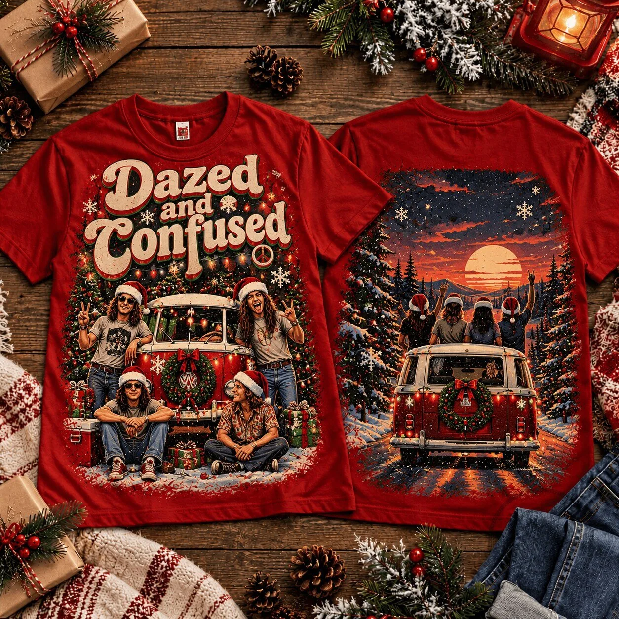 Christmas Holiday Collage Graphic Tee for Dazed and Confused Movie Enthusiasts 1 Christmas Holiday Collage Graphic Tee for Dazed and Confused Movie Enthusiasts