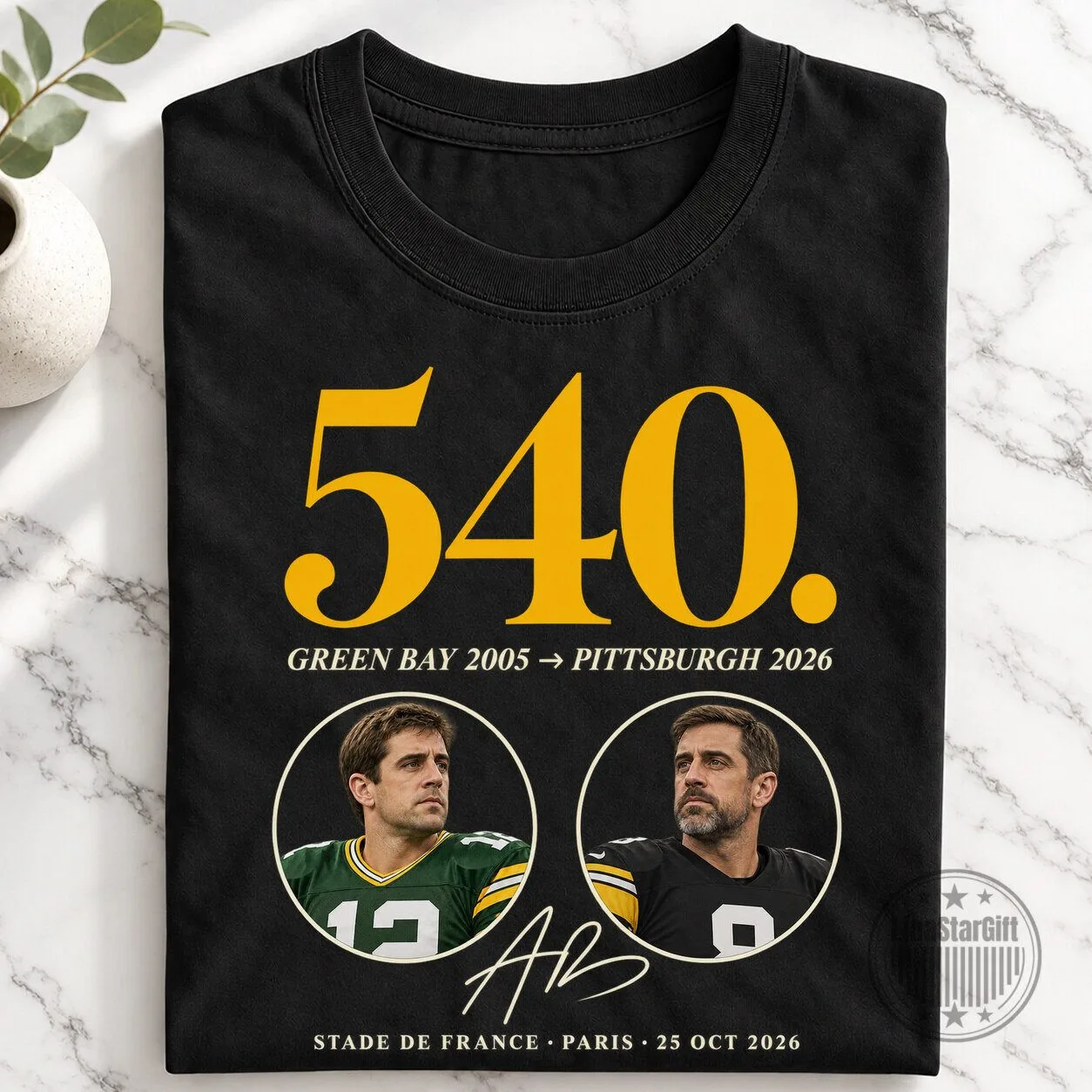 Aaron Rodgers Green Bay Packers to Pittsburgh Steelers Tribute T-Shirt