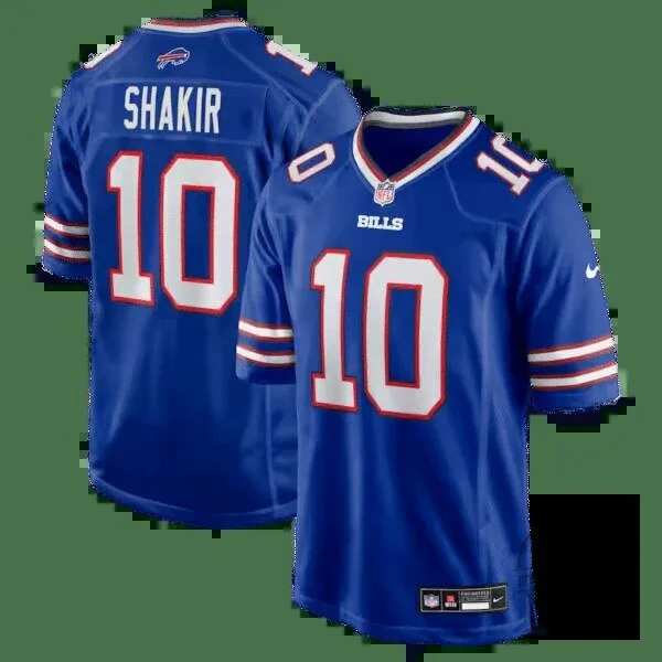 Buffalo Bills Khalil Shakir Royal Blue Football Game Jersey 10 Buffalo Bills Khalil Shakir Royal Blue Football Game Jersey