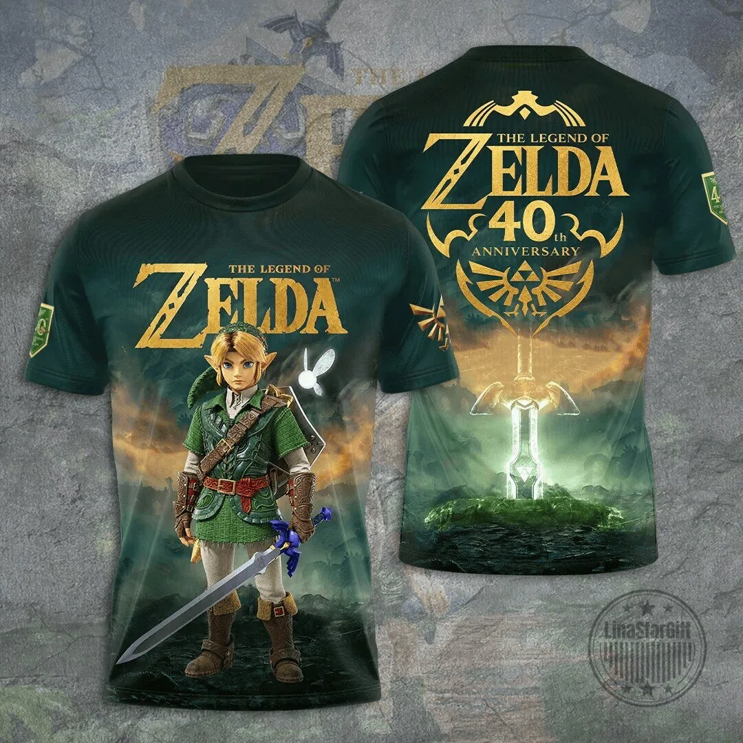 The Legend of Zelda 40th Anniversary Link Master Sword T-Shirt