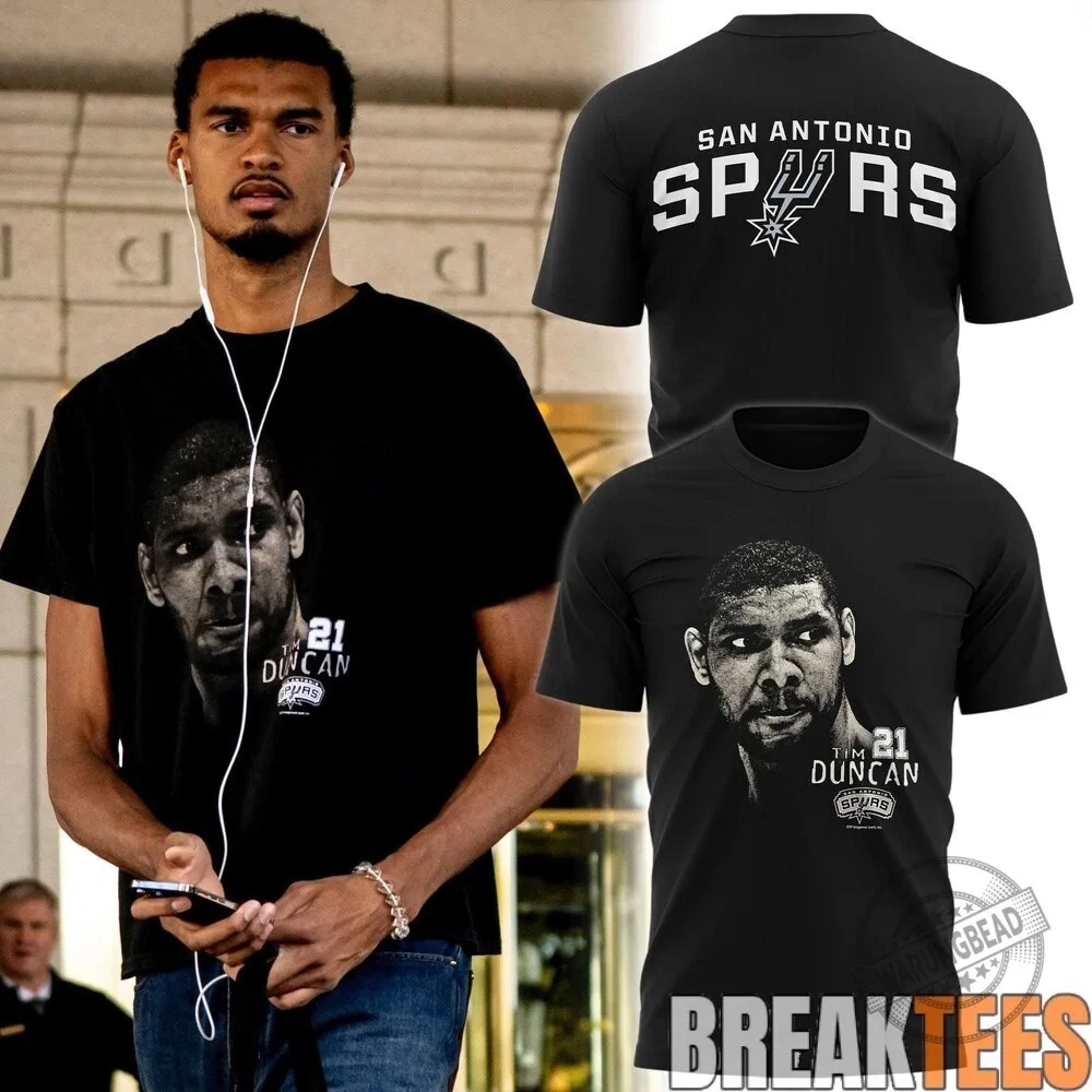 Tim Duncan San Antonio Spurs NBA Basketball Player T-Shirt 3 Tim Duncan San Antonio Spurs NBA Basketball Player T-Shirt