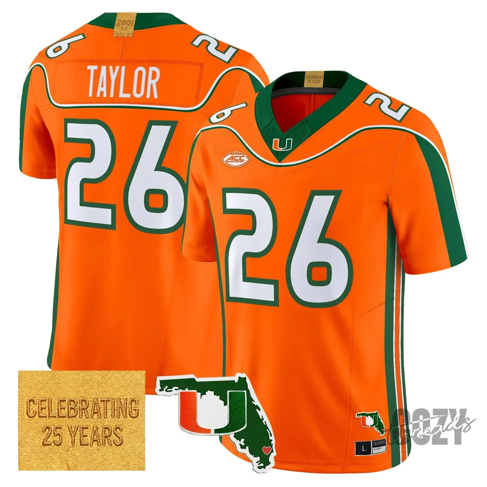 Sean Taylor 2001 Limited Edition Vapor Football Jersey - Miami Hurricanes Throwback