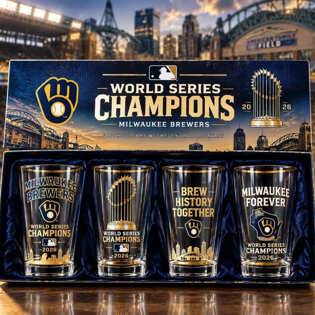 Milwaukee Brewers World Series Champions 2026 Glassware Set Milwaukee Brewers World Series Champions 2026 Glassware Set