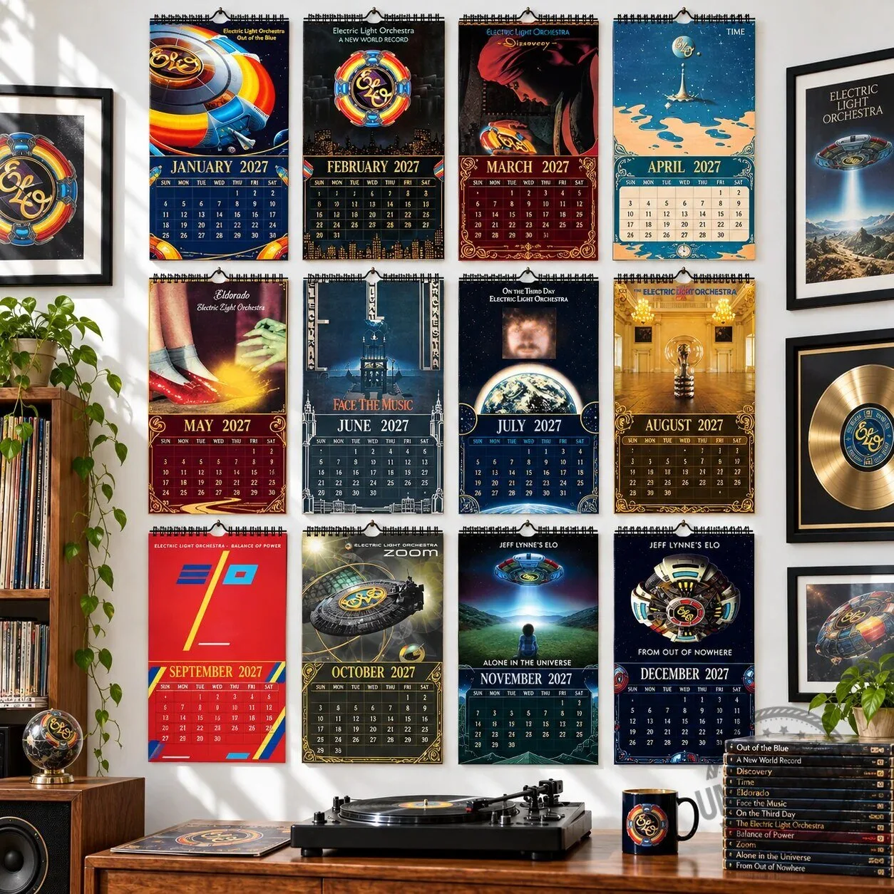 Electric Light Orchestra 2027 Wall Calendar - Vintage Classic Rock Music Gift 2D 15 Electric Light Orchestra 2027 Wall Calendar - Vintage Classic Rock Music Gift 2D