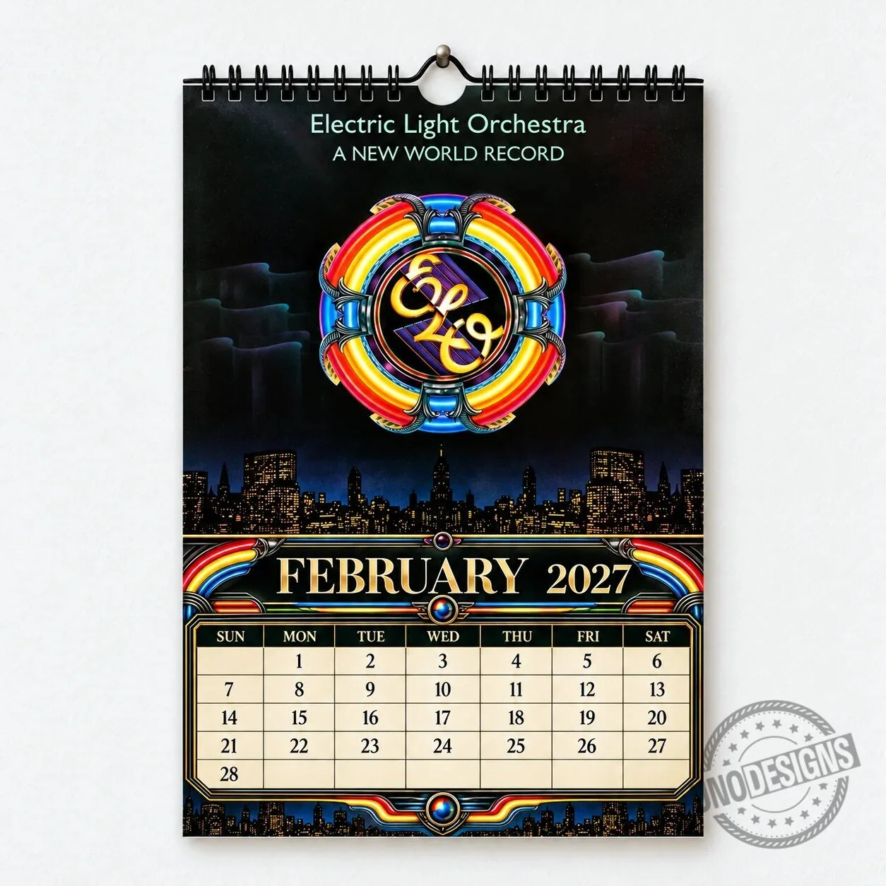 Electric Light Orchestra 2027 Wall Calendar - Vintage Classic Rock Music Gift 2D 18 Electric Light Orchestra 2027 Wall Calendar - Vintage Classic Rock Music Gift 2D