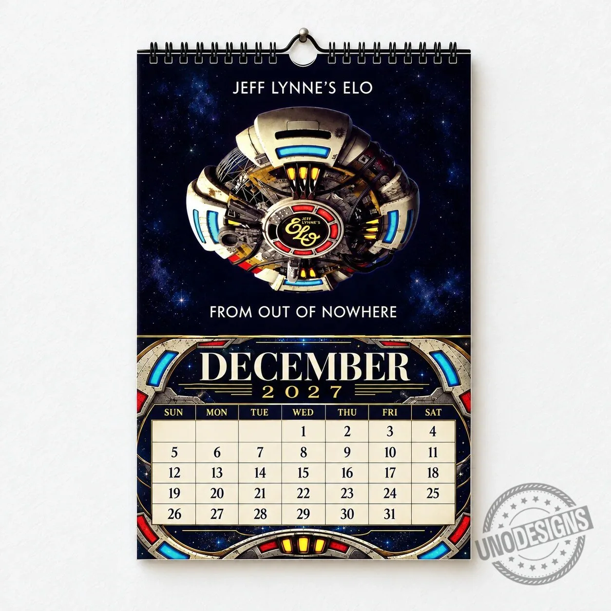 Electric Light Orchestra 2027 Wall Calendar - Vintage Classic Rock Music Gift 2D 28 Electric Light Orchestra 2027 Wall Calendar - Vintage Classic Rock Music Gift 2D