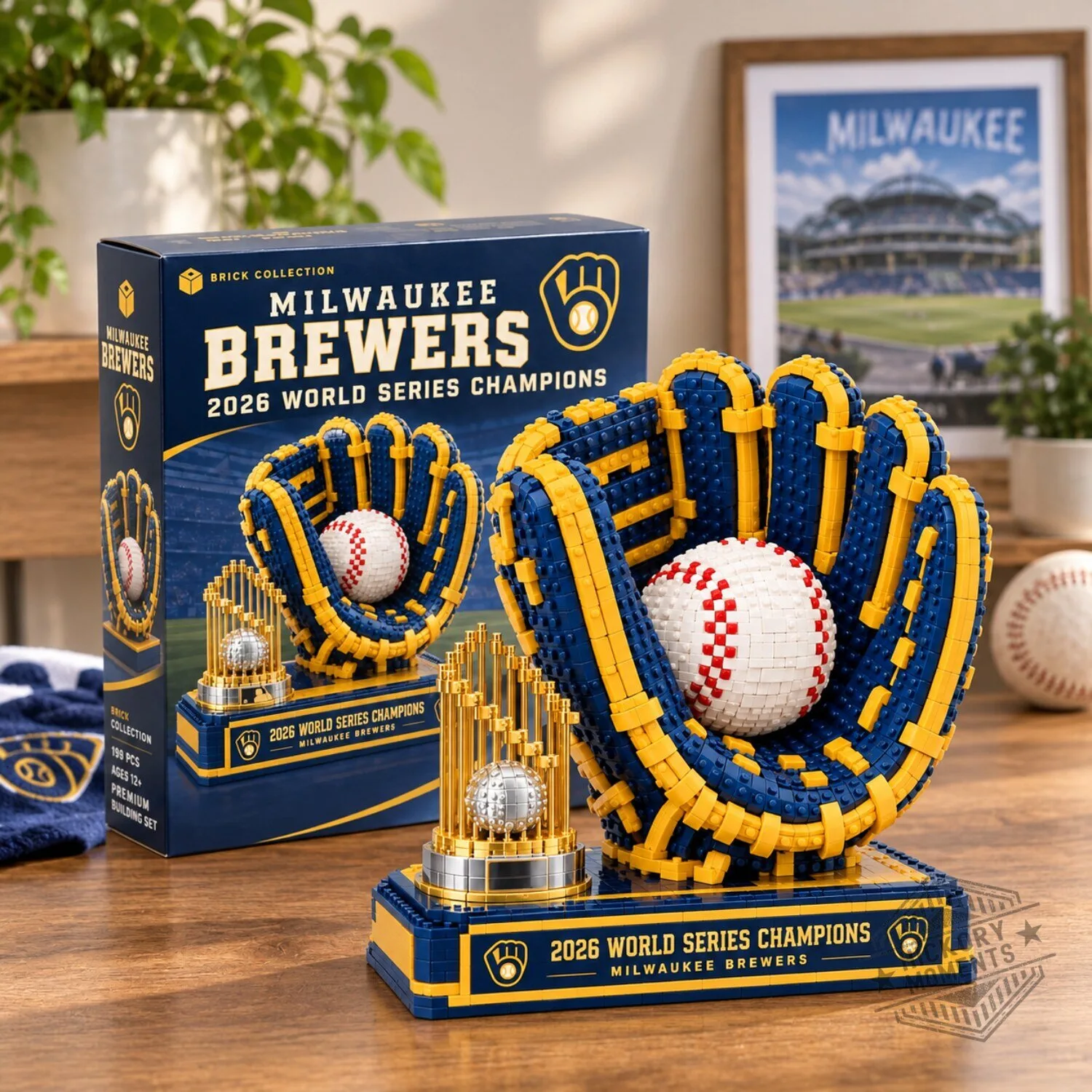 Milwaukee Brewers 2026 World Series Champions Baseball Glove Brick Building Set
