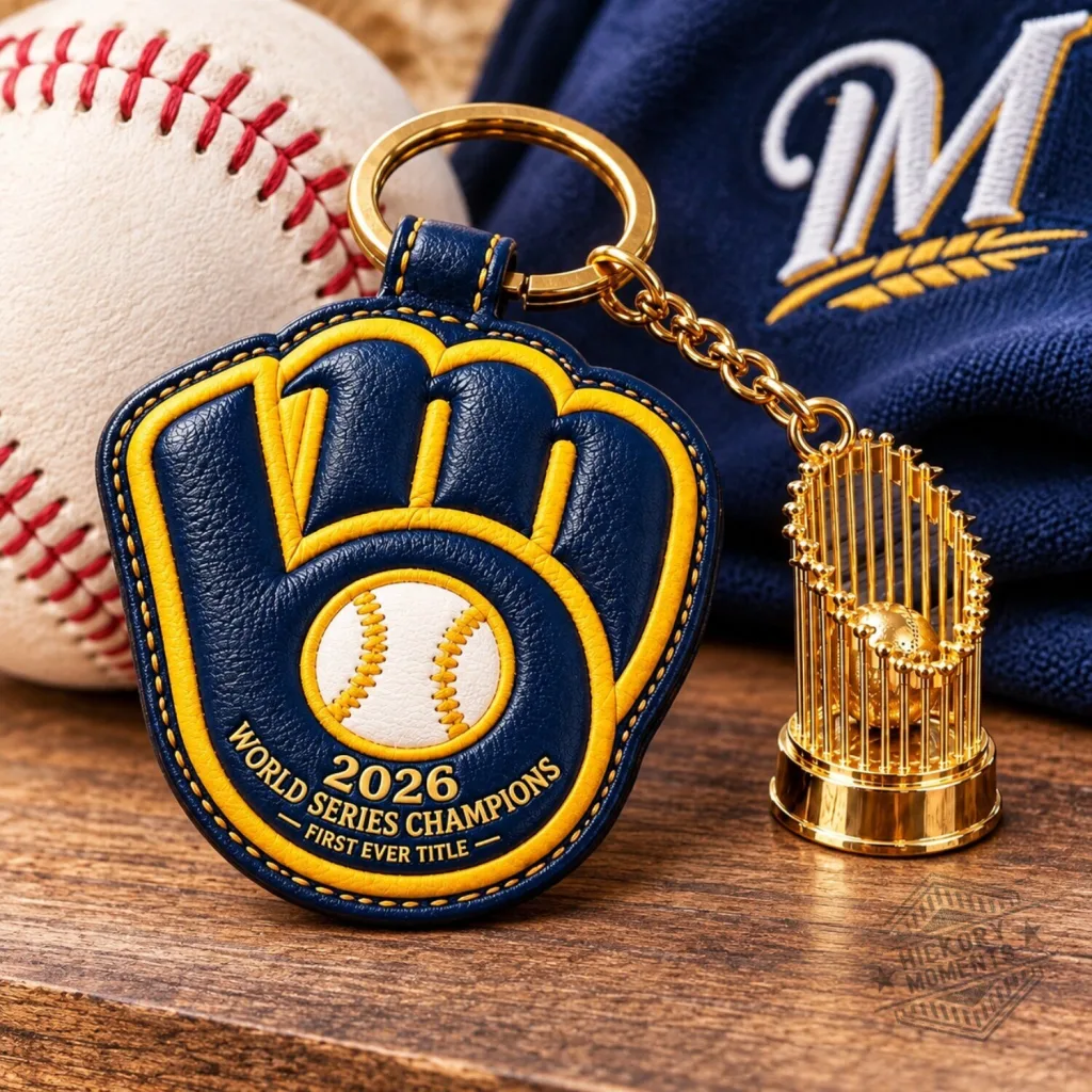 Milwaukee Brewers First World Series Champions 2026 Leather Keychain Milwaukee Brewers First World Series Champions 2026 Leather Keychain