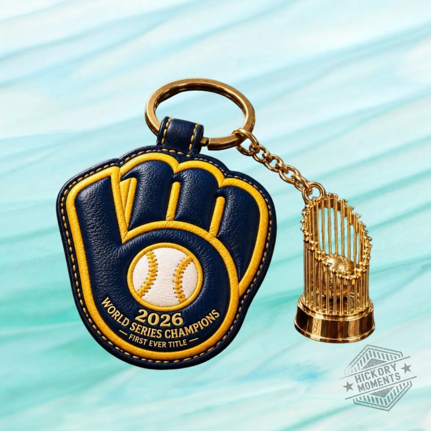 Milwaukee Brewers First World Series Champions 2026 Leather Keychain 3 Milwaukee Brewers First World Series Champions 2026 Leather Keychain