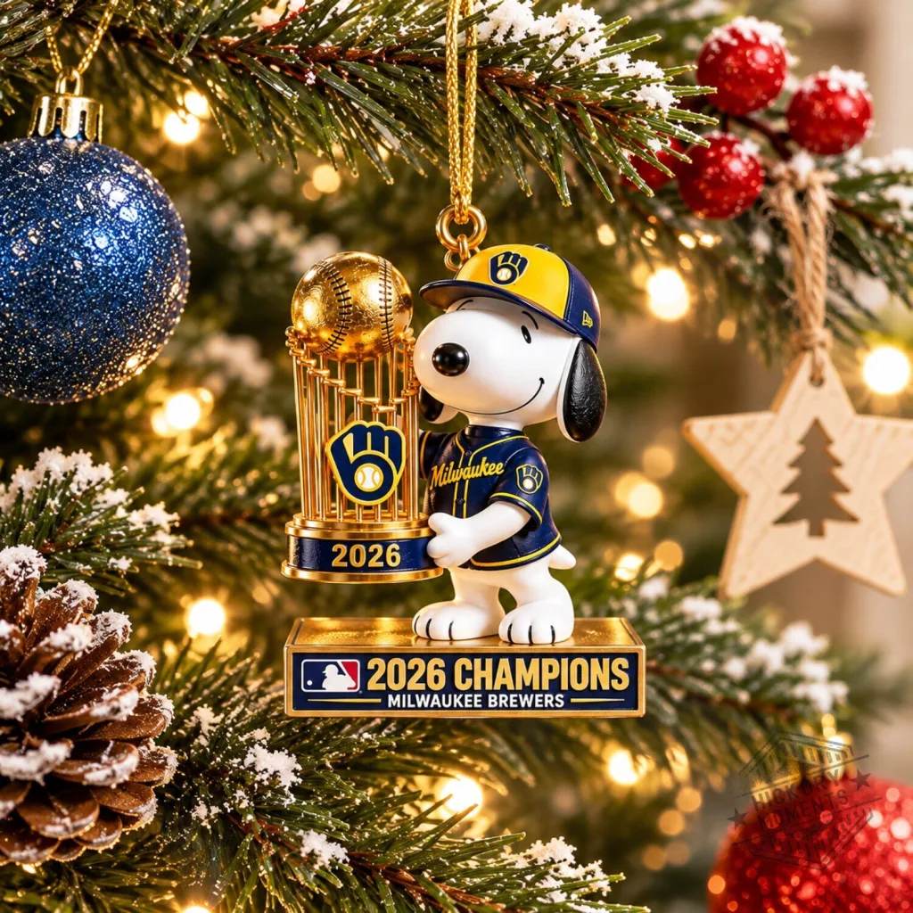 Snoopy Peanuts Milwaukee Brewers Champion Ornament Christmas 2026 Snoopy Peanuts Milwaukee Brewers Champion Ornament Christmas 2026