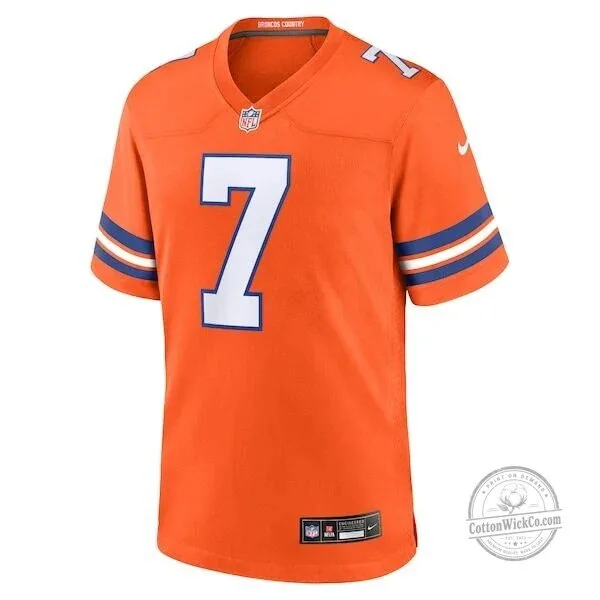 Denver Broncos John Elway Orange Football Jersey Number 7 NFL Throwback 9 Denver Broncos John Elway Orange Football Jersey Number 7 NFL Throwback