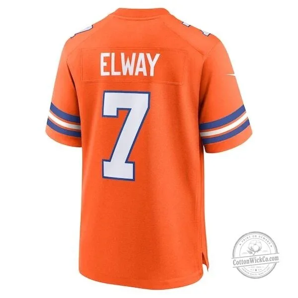 Denver Broncos John Elway Orange Football Jersey Number 7 NFL Throwback 10 Denver Broncos John Elway Orange Football Jersey Number 7 NFL Throwback