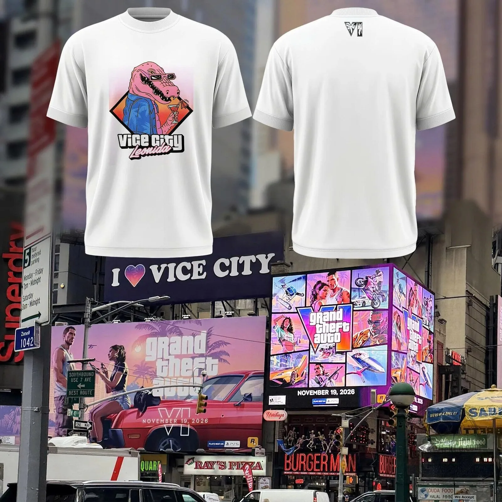 Grand Theft Auto VI Vice City Leonida Gator Character T-Shirt
