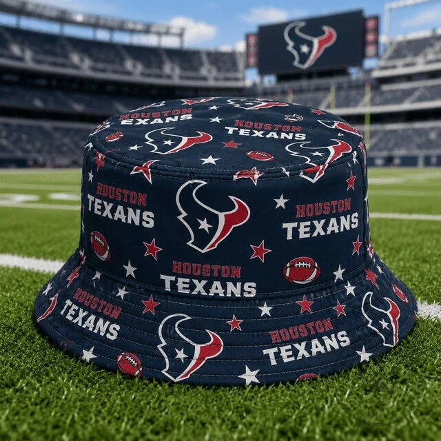 Houston Texans NFL Football Team Logo All-Over Print Bucket Hat