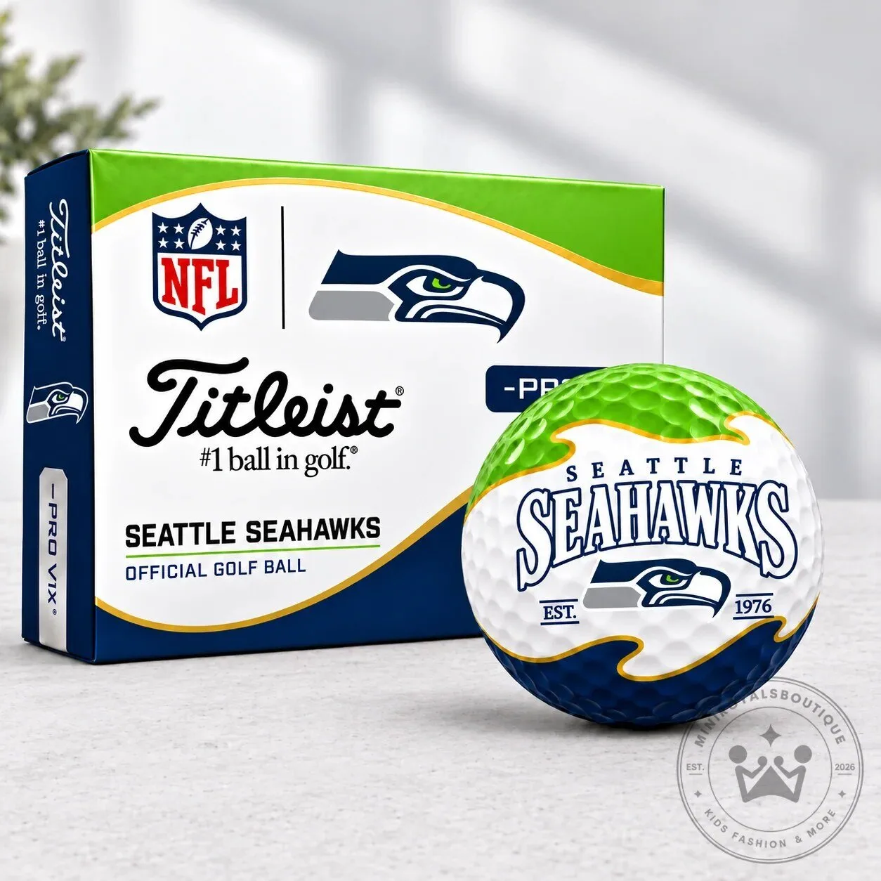 Seattle Seahawks NFL Titleist Pro V1x Official Golf Ball Set