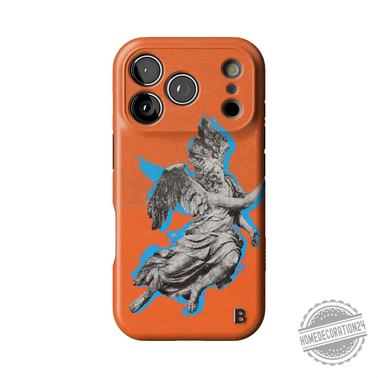 Elysian Angelic Statement Orange iPhone Case with Blue Accent