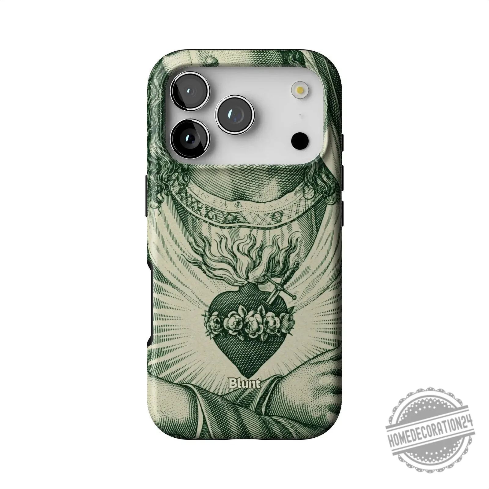 Sacred Heart of Jesus Dollar Bill Art iPhone Case for iPhone 15 Pro Max