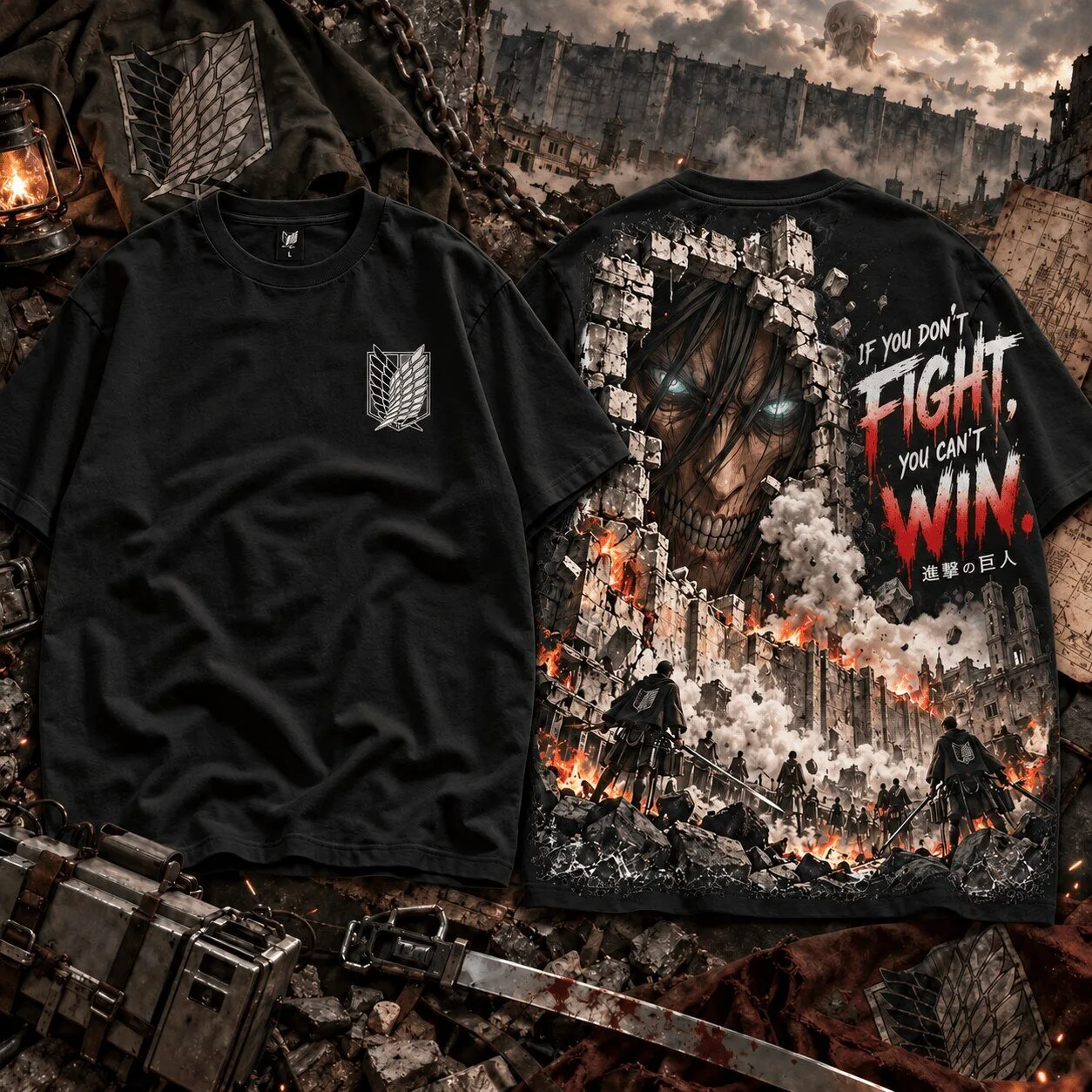 Attack on Titan Eren Yeager Fight You Can't Win Quote T-Shirt 1 Attack on Titan Eren Yeager Fight You Can