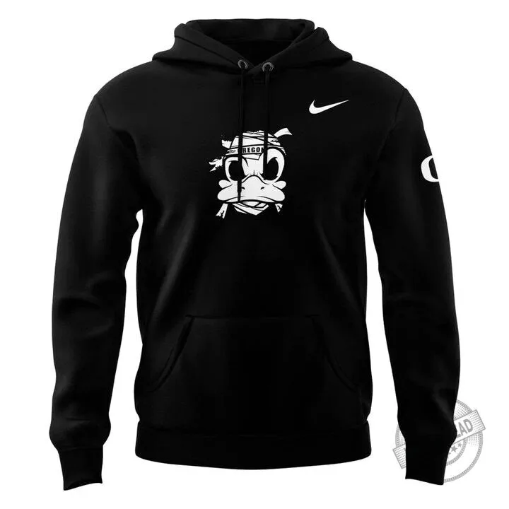 Oregon Ducks Football Team Mascot Black Pullover Hoodie for Men and Women 4 Oregon Ducks Football Team Mascot Black Pullover Hoodie for Men and Women